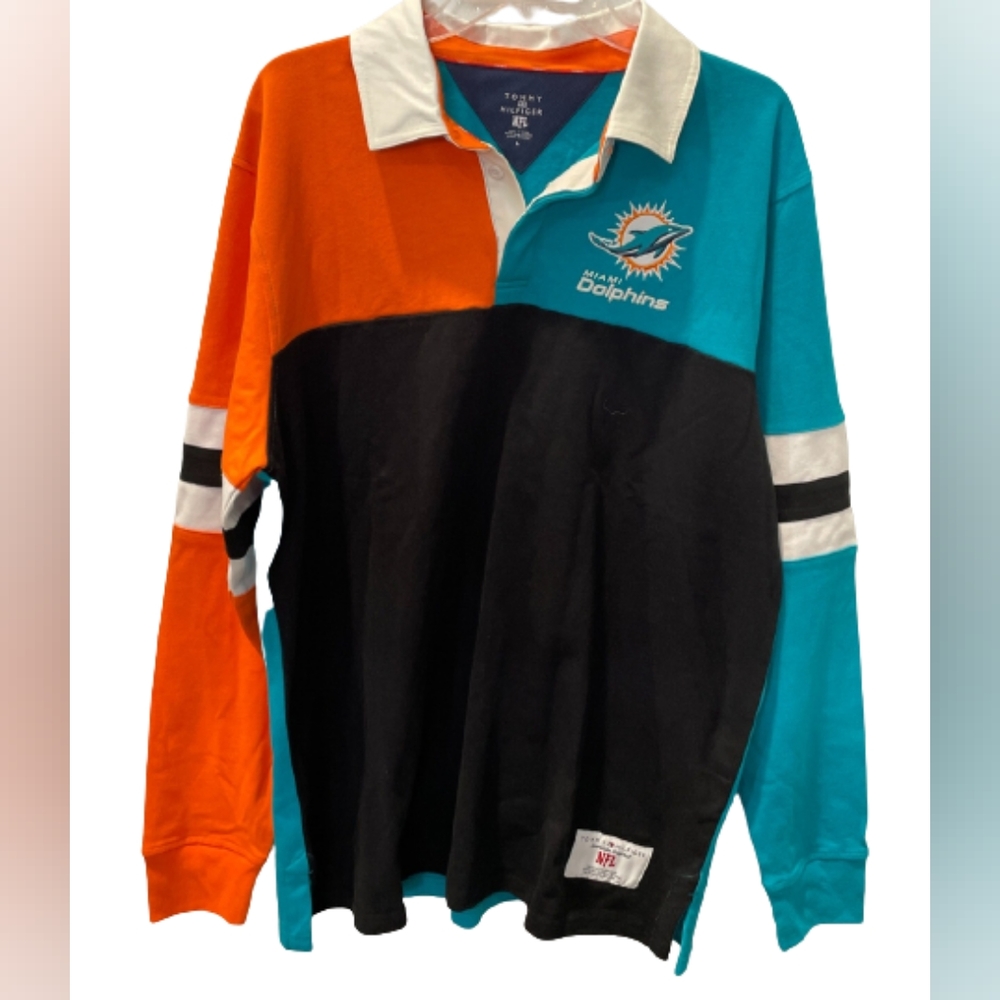 Tommy Hilfiger Colorblock Polo - Orange, Teal, Black